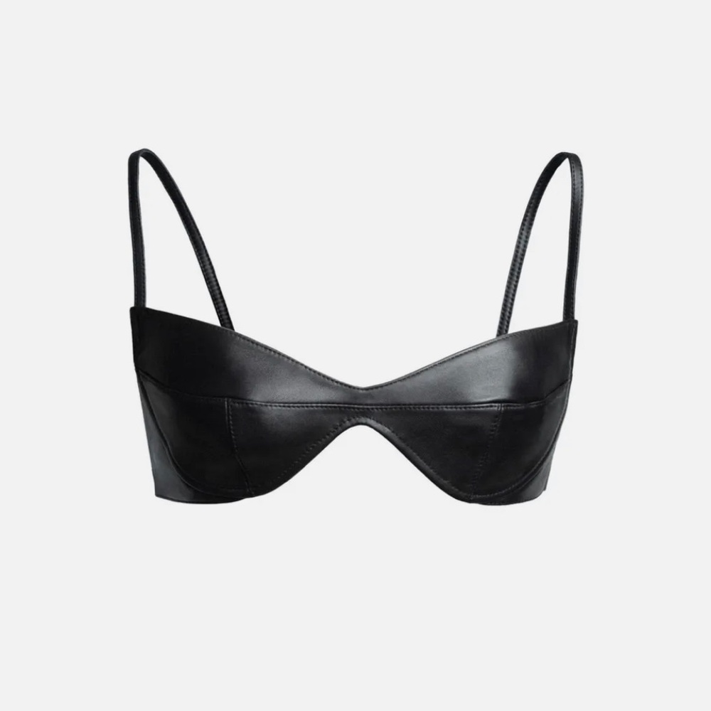 MUGLER X H&M Leather Bra Black